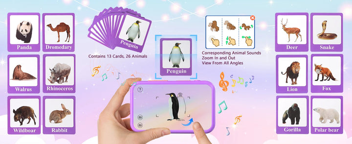 VATOS Kids Smart Phone Toy for Girls Boys Large 4" Touchscreen Cell Phone with Dual Cam Music Puzzle Game Learning Toy