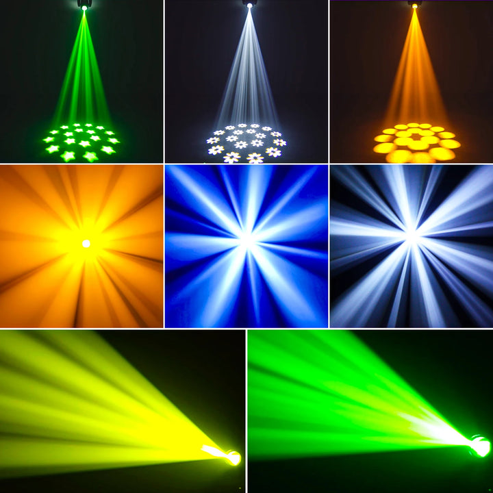U'King 2Pcs 100W LED Beam Gobo Moving Head Stage Light 18Prism Dazzling Effect DMX DJ Light For Club KTV Disco DJ Party Lighting