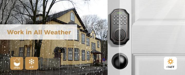 Arpha Smart Door Lock Keyless Entry Lock 100 Codes Bluetooth Door w/ 2 Door handles Home Security Hotel Electronic Password Lock