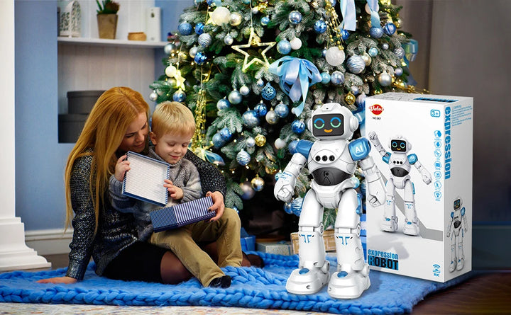 VATOS RC Robot Toy for Kids Smart Talking Voice Remote Control Robot Gesture Sensing Emo Robot Toy for Boys Girls Birthday Gift