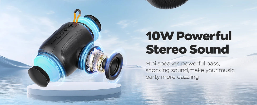 Mini Portable Metal Speaker Metallic Wireless Bluetooth Speaker Stereo Indoor/Outdoor Portable Subwoofer Compact Speaker