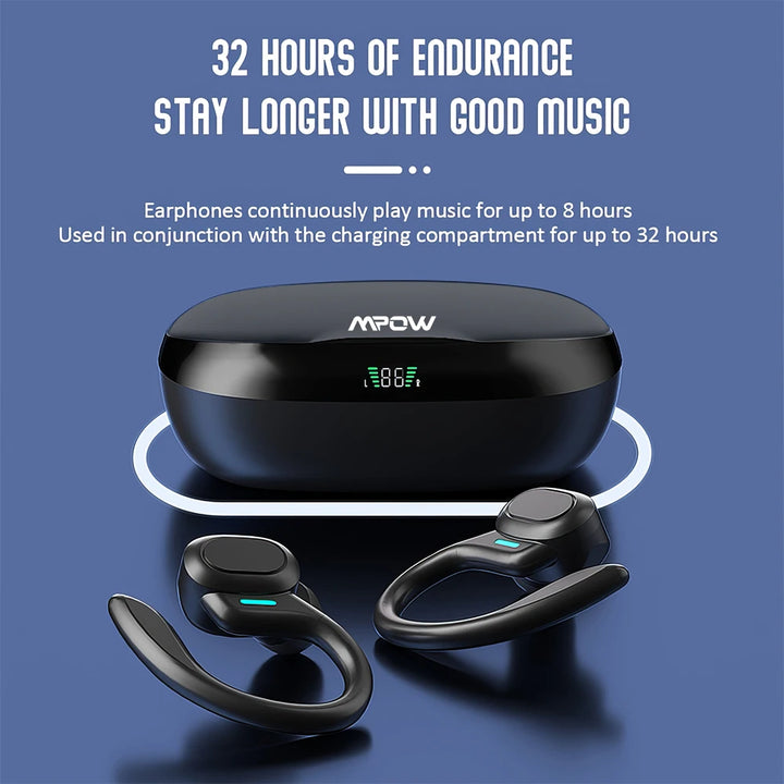 Mpow SP16 Bluetooth V5.3 Headphone with CVC 8.0 Dual Mic Noise Cancelling Wireless Headset 160Hrs Talktime for iOS Android Phone