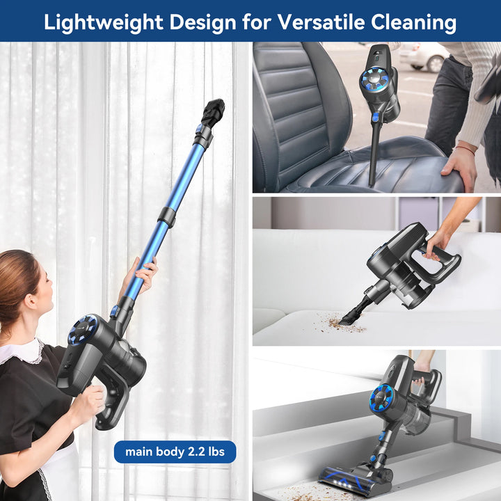 UMLO N3S Cordless Vacuum Cleaner , 6-in-1Lightweight, 40 Min Max Runtime, Rechargeable Vacuum for Low-Pile Carpet Hardwood Floor