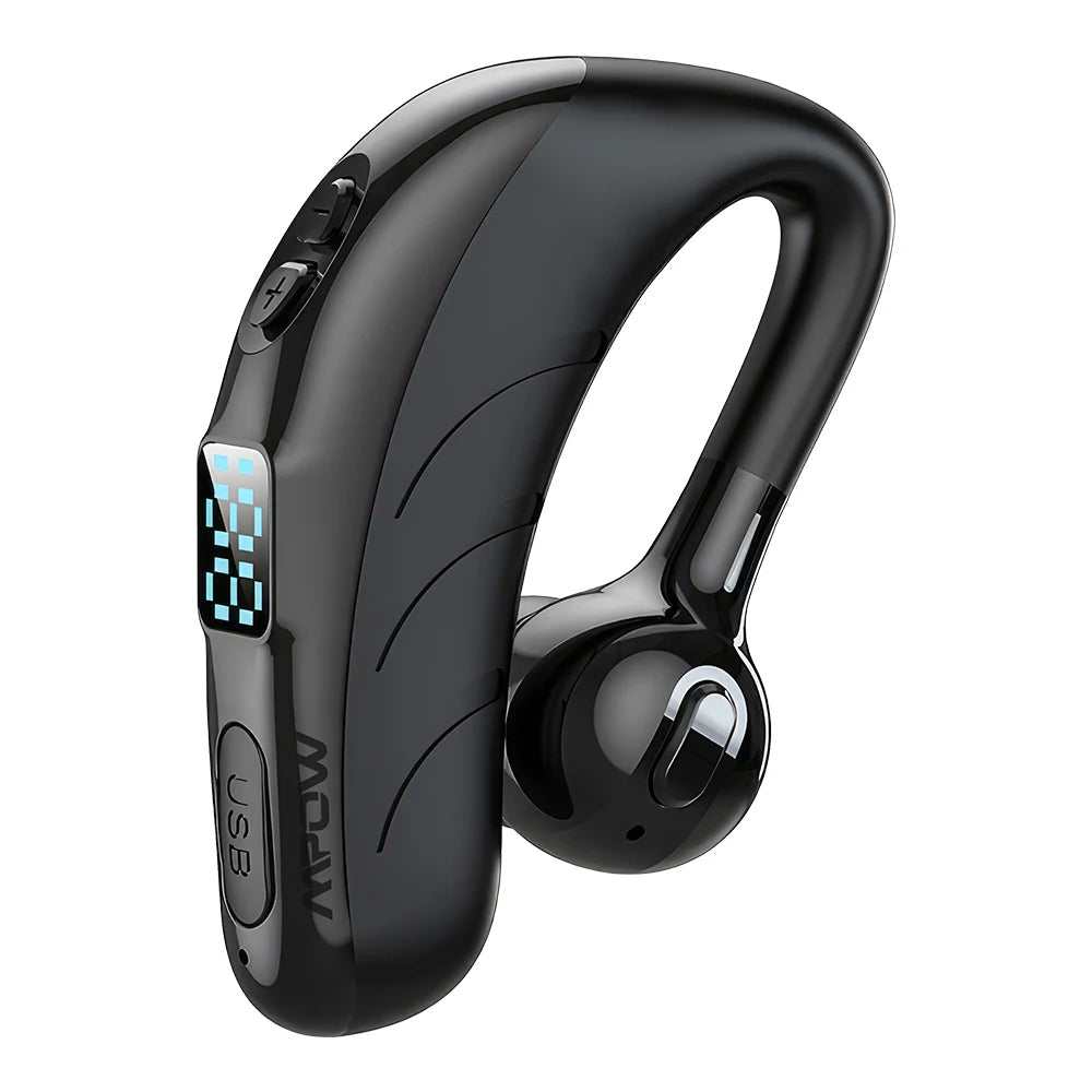 Mpow X13 Bluetooth V5.2 Single Wireless Headset Handsfree Earpiece with Microphone for Driving/Business/Office 25Hrs Android/iOS
