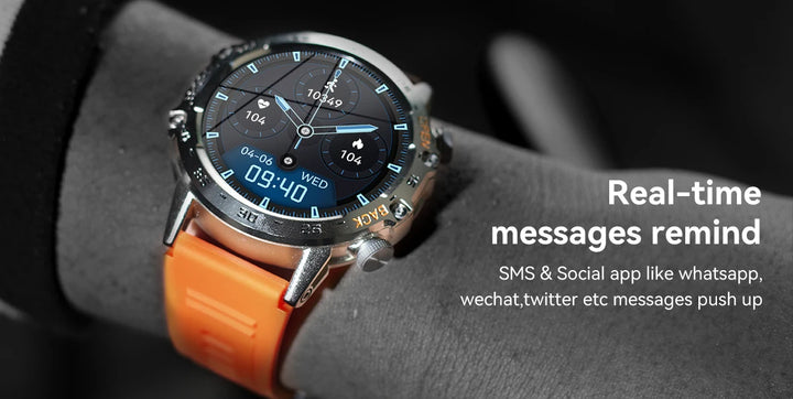 LaNikar New Smart Watch Men 1.39'' Full Touch Bracelet Fitness Tracker Bluetooth Call Heart Rate Smart Clock Men Smartwatch K52