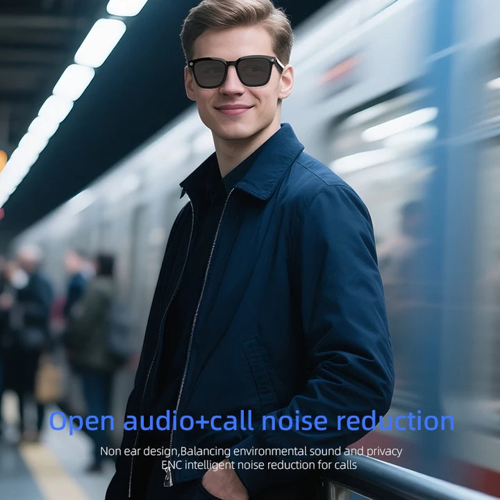 AI Bluetooth Smart Glasses, Bluetooth Headphones, Photography, Calling, Music, Video Recording, Anti-blue Light Glasses Sunglasses