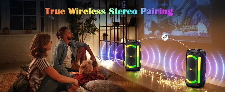 T30 Karaoke Bluetooth Speaker Music Rhythm Light 360 Degree Stereo Surround Wireless Subwoofer with 2 Wireless Bluetooth Mic