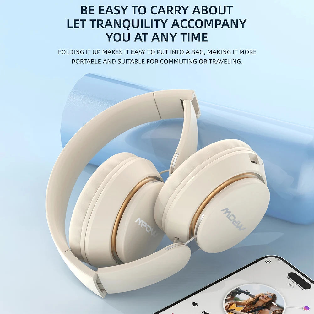 Mpow J2 ANC Wireless Bluetooth Headphones Upgraded Active Noise Reduction Over-Ear Headphones Long-lasting 24 Hours Playtime