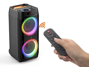 Karaoke Machine with 2 Wireless Microphones, Portable Bluetooth Speaker for Adults & Kids, Big Party PA System with Disco Lights
