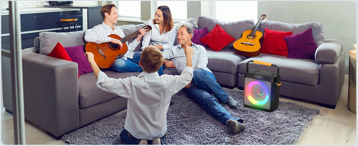 FanFun Bluetooth Karaoke Speaker, Wireless Portable Speaker with 2 Microphone, Karaoke Machine for Adult, Home Karaoke System