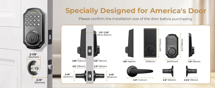 Arpha Smart Door Lock D180H Electronic Lock Bluetooth Door Lock 100 Password App Control Combination Lock Long Battery Life