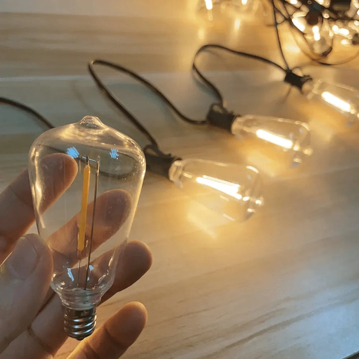 150FT 60 Bulb Outdoor String Lights Hanging Patio LED Bulbs Halloween Outside Lighting Patio Backyard Porch Holiday Party Decor