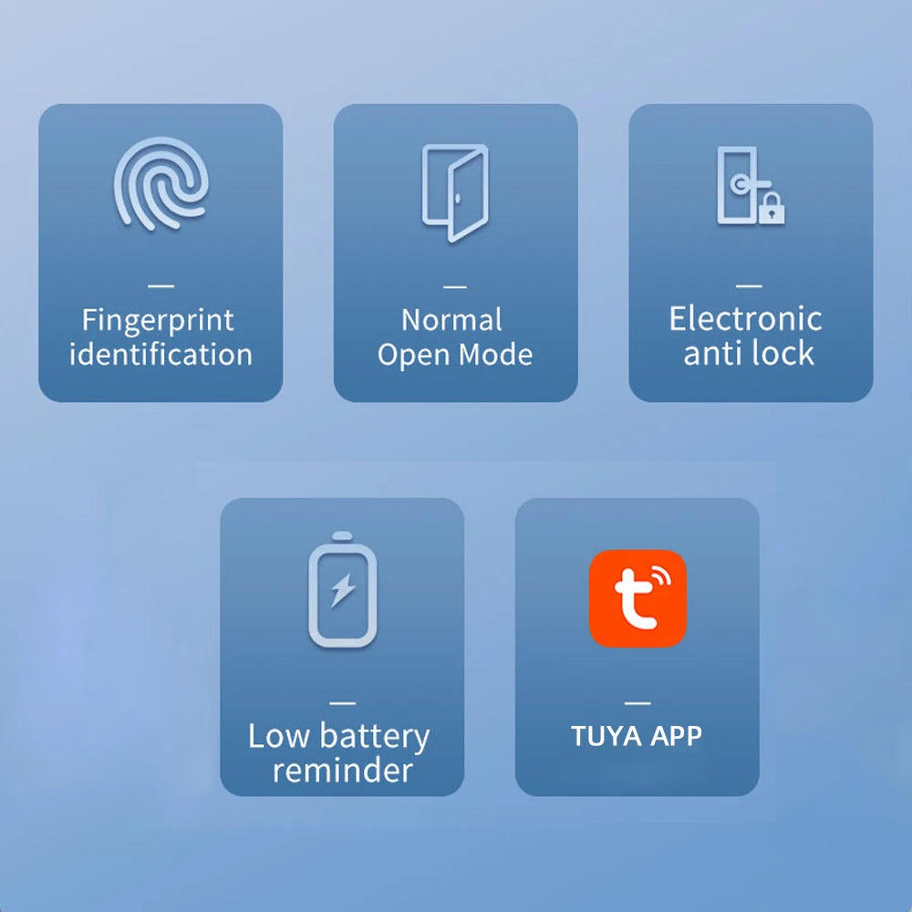 RAYKUBE Smart Biometric Fingerprint Door Lock Electronic Lock Tuya App Set Fingerprint/ Password/ Card Unlock Delivery From US