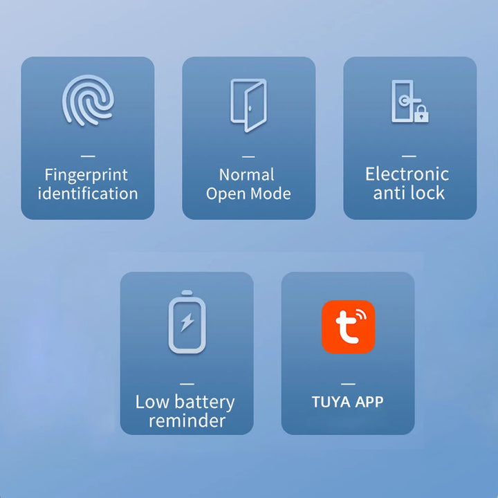RAYKUBE Smart Biometric Fingerprint Door Lock Electronic Lock Tuya App Set Fingerprint/ Password/ Card Unlock Delivery From US