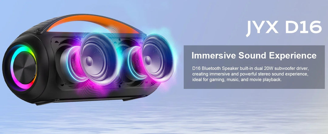 40W Waterproof Bluetooth Speaker, Portable Wireless Speaker, Outdoor Party Boombox Speaker, Deep Rich Bass, Dazzling LED Light