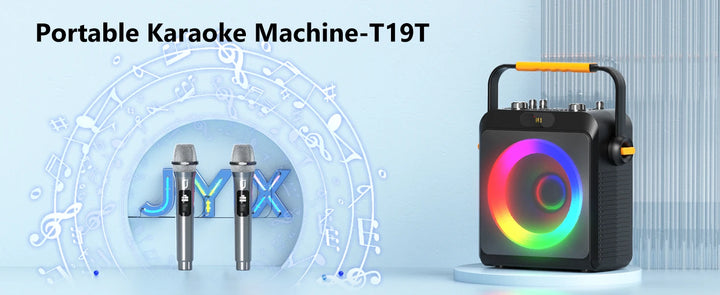 FanFun Bluetooth Karaoke Speaker, Wireless Portable Speaker with 2 Microphone, Karaoke Machine for Adult, Home Karaoke System