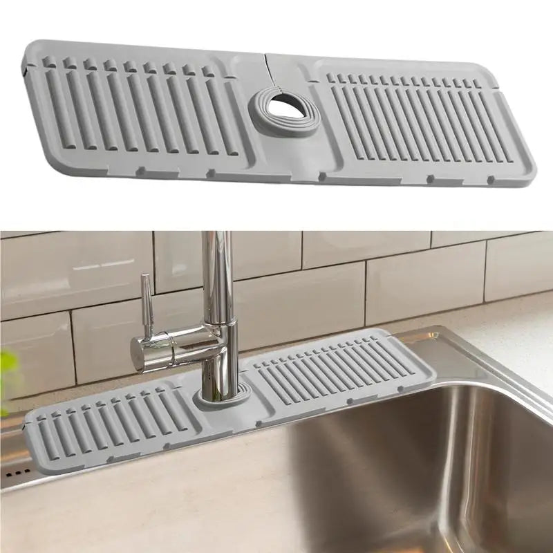 Kitchen Faucet Splash Pad Silicone Sink Faucet Splash Guard Mat Countertop Protector Sink Organizer Sponge Holder Bath Gadgets