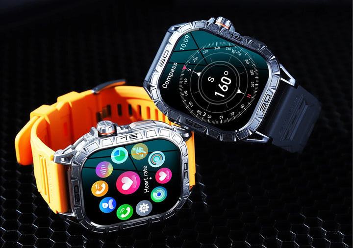 EIGIIS New Smart Watch ED Display 100+ Sport Mode With Compass IP68 Waterproof Bluetooth Call Heart Rate Blood Pressure Men K63