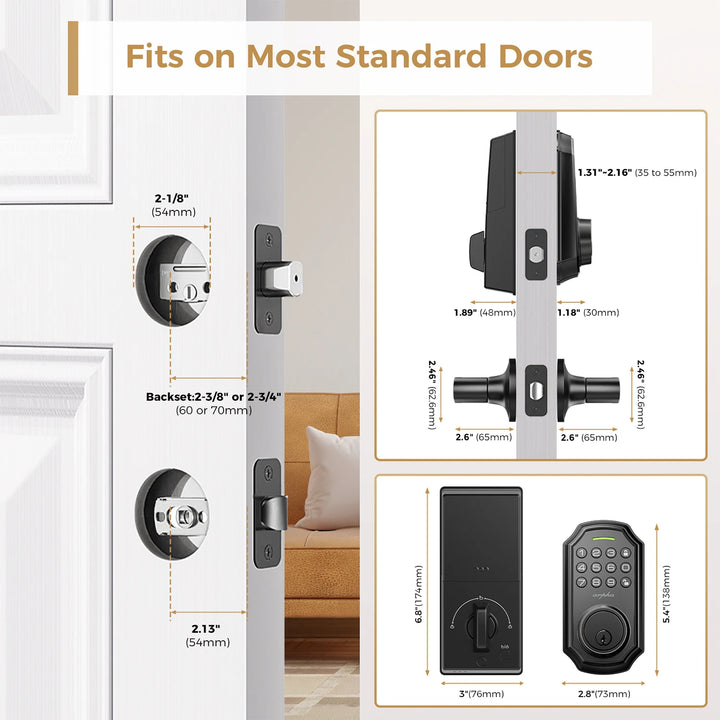 Arpha Smart Door Lock D180H Electronic Lock Bluetooth Door Lock 100 Password App Control Combination Lock Long Battery Life