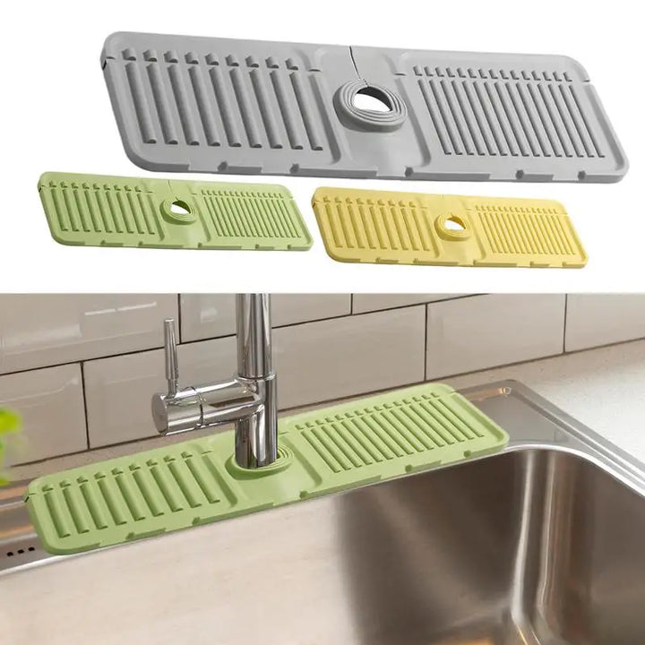 Kitchen Faucet Splash Pad Silicone Sink Faucet Splash Guard Mat Countertop Protector Sink Organizer Sponge Holder Bath Gadgets