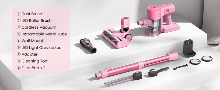 YOMA S11 PRO ,Cordless Vacuum Cleaner, 350W 30KPA Stick Vacuum , Handheld Vacuum for Pet Hair Hard Floor,PINK