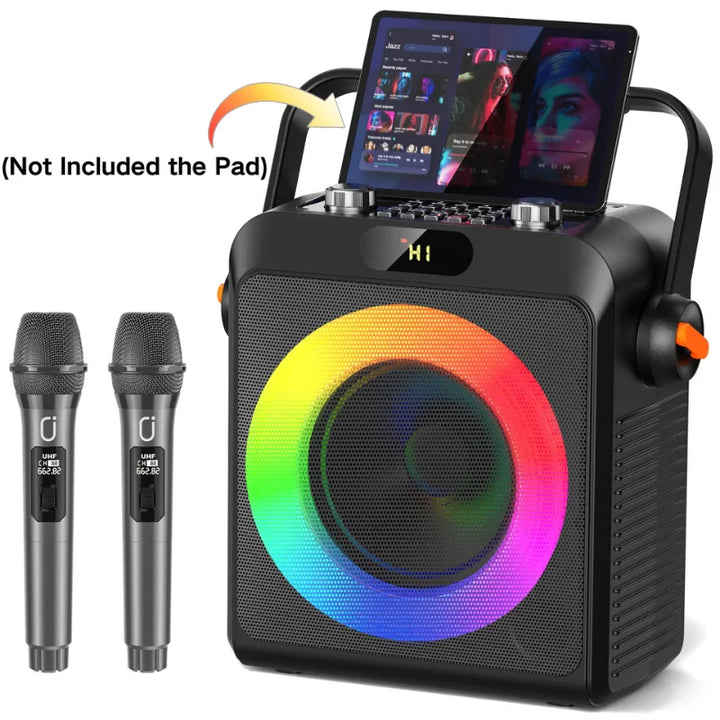 FanFun Bluetooth Karaoke Speaker, Wireless Portable Speaker with 2 Microphone, Karaoke Machine for Adult, Home Karaoke System