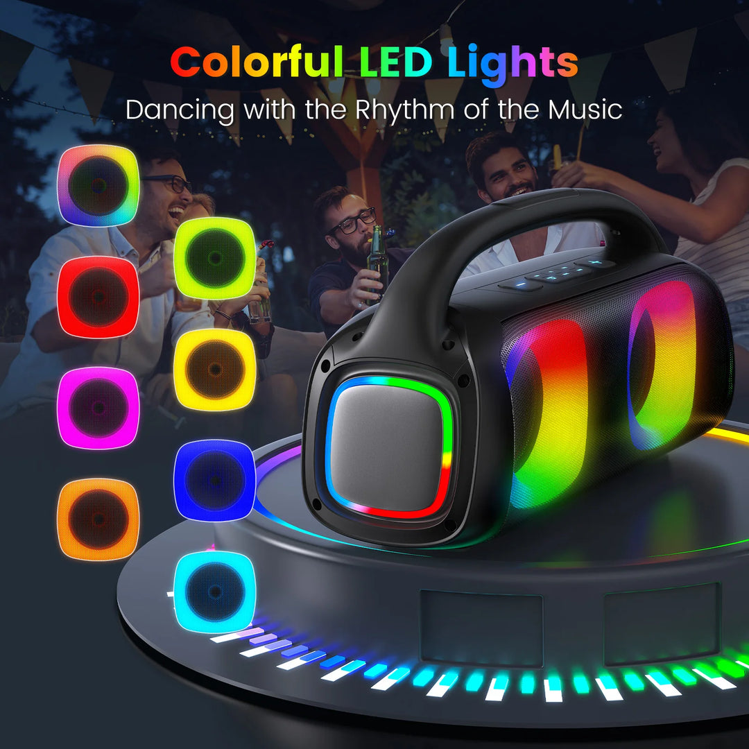 Karaoke Machine for Adults and Kids, Portable Bluetooth Speaker with Microphones, PA System with 2 Karaoke Microphones