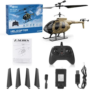 Vatos remote controlled helicopter camouflage 2.4GHz radio indoor RC helicopter toy one click takeoff for kids