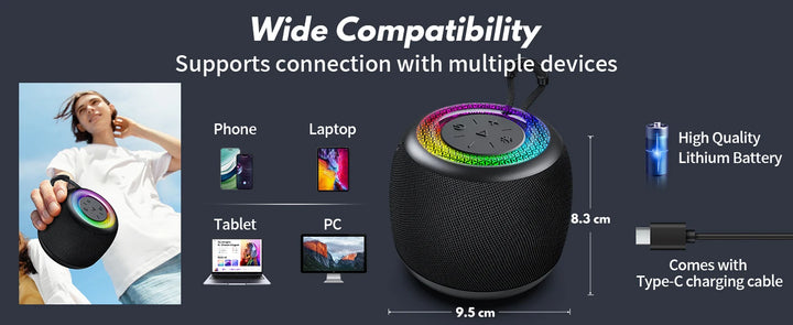 FanFun Karaoke Machine for Adults and Kids, wired Speaker with 1 Microphones, Portable Party Karaoke Speaker with DJ Lights