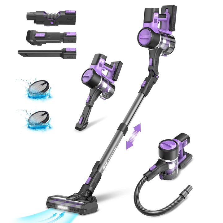 S10/S10X/S10P 45Kpa Powerful Suction Cordless Vacuum Cleaner, 1.2L Dust Box, 2 Batteries for Floor, Carpet & Pet Hair