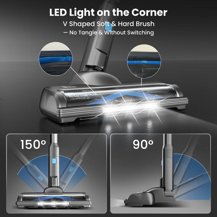 Wnkim S700 Wnkim Cordless Vacuum Cleaner for Pet Hair, 25Kpa Powerful Vacuum with LED Display, 45 Mins Runtime, Stick Vacuum
