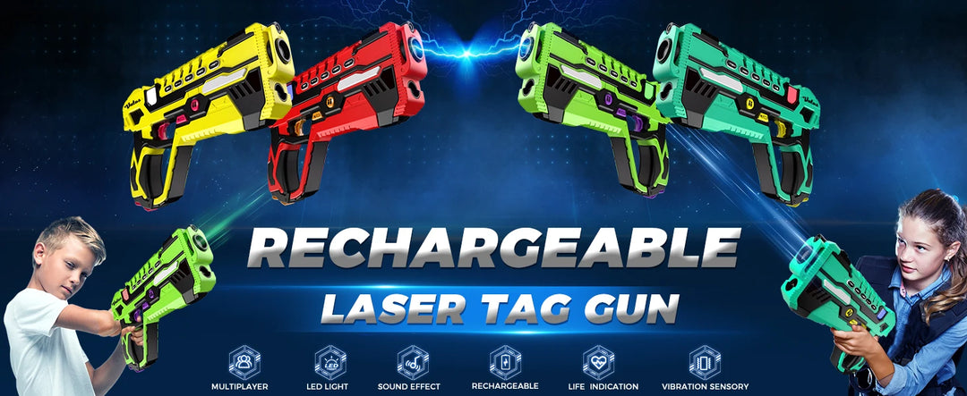 VATOS Laser Tag Battle Game Gun Set Electric Infrared Toy Guns Kids Infrared Laser Pistol For Boys Children Indoor Outdoor Game