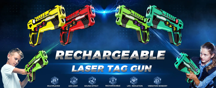 VATOS Laser Tag Battle Game Gun Set Electric Infrared Toy Guns Kids Infrared Laser Pistol For Boys Children Indoor Outdoor Game