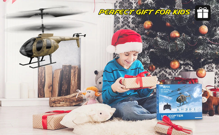 Vatos remote controlled helicopter camouflage 2.4GHz radio indoor RC helicopter toy one click takeoff for kids