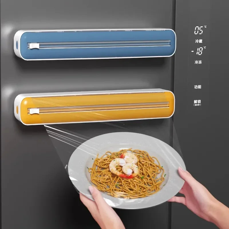 2-in-1 Wall-Mounted Food Wrap and Foil Dispenser with Cutter