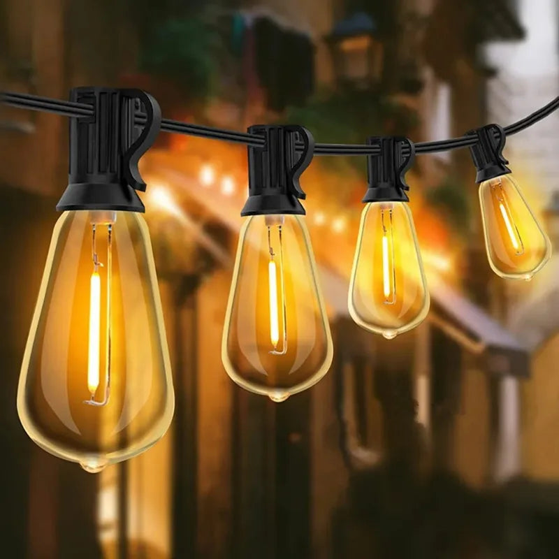 150FT 60 Bulb Outdoor String Lights Hanging Patio LED Bulbs Halloween Outside Lighting Patio Backyard Porch Holiday Party Decor