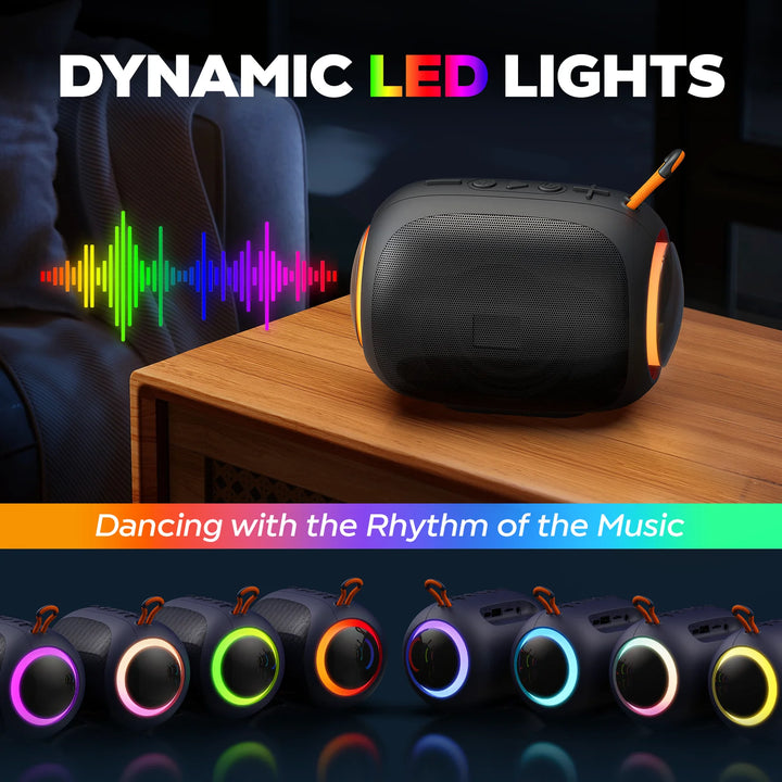 Mini Portable Metal Speaker Metallic Wireless Bluetooth Speaker Stereo Indoor/Outdoor Portable Subwoofer Compact Speaker