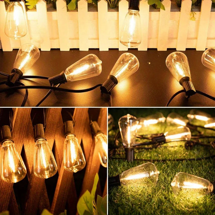 150FT 60 Bulb Outdoor String Lights Hanging Patio LED Bulbs Halloween Outside Lighting Patio Backyard Porch Holiday Party Decor
