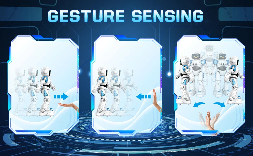VATOS RC Robot Toy for Kids Smart Talking Voice Remote Control Robot Gesture Sensing Emo Robot Toy for Boys Girls Birthday Gift