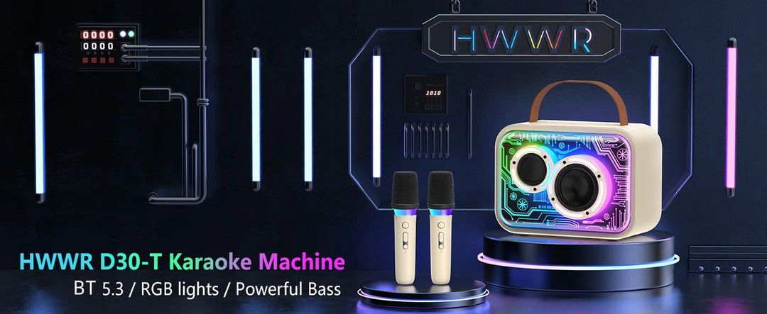 Kids Karaoke Machine, Mini Bluetooth Speaker with Microphone for Singing Home Party, Christmas Halloween Kids Birthday Easter