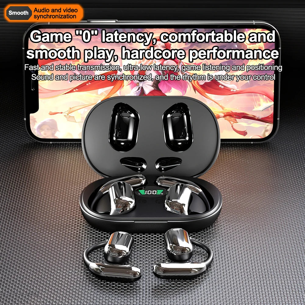 Mpow Q16 True Wireless Earphones, OWS Open Ear Earphones with Earhooks, Bluetooth 5.3, Up to 80H Playtime with Case for Cycling