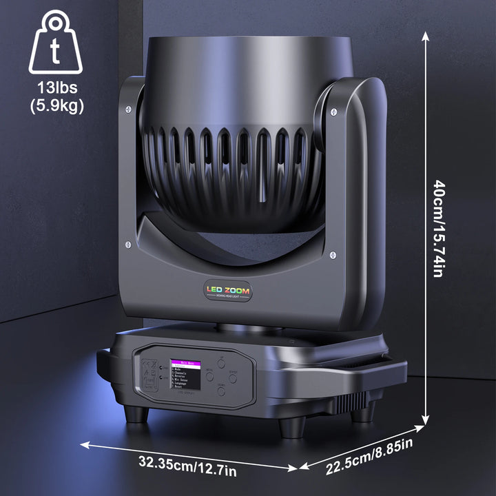 U'King 2Pcs 220W Beam Wash Zoom Moving Head Lights With Light Strip19X15W RGBW LED Stage Light DMX512 DJ Light For KTV Bar Party