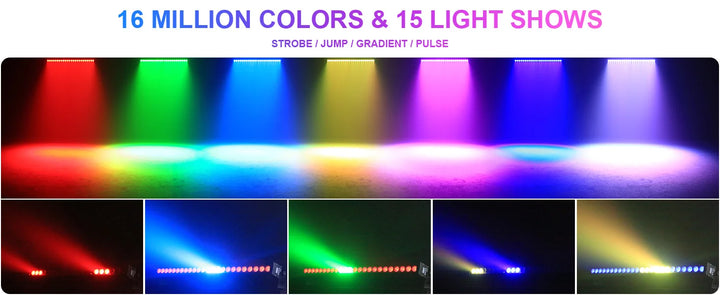 U'King 4Pcs 100W IP65 Waterproof Wall Washer Light 24X3W RGB LED Wall Wash Light Bar Sunlight For Outdoor Building Wedding Party