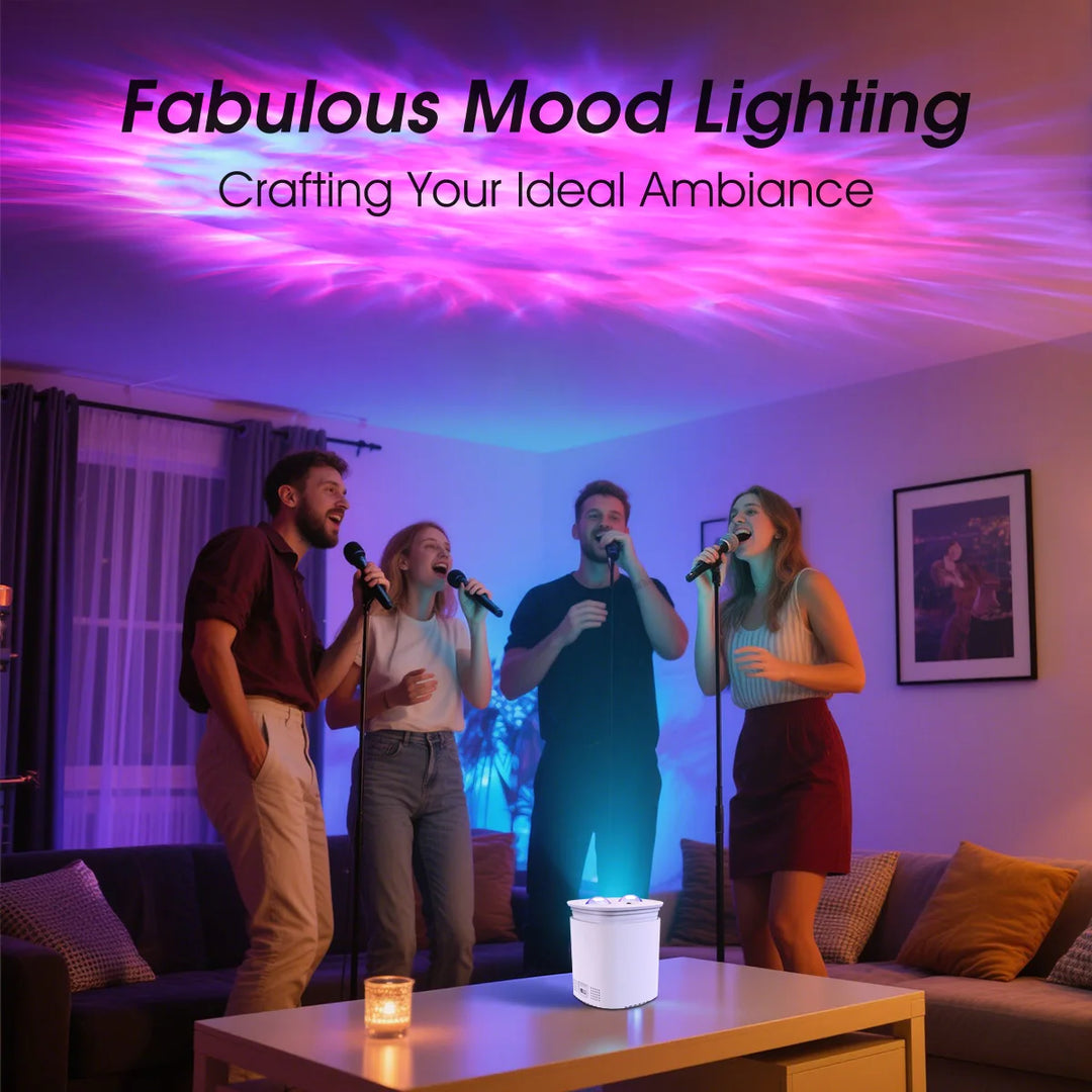 2025 New USB LED Projector Light, Modern Moire Pattern & Sunset Design, Adjustable Atmosphere Lighting With Remote Control