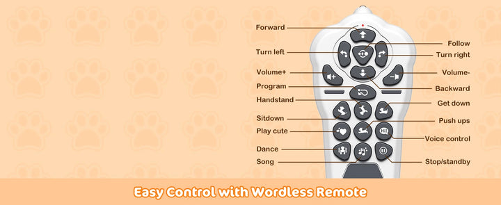 VATOS Robot Dog Toy for Kids Voice 2.4GHz Remote Control Robot Pet Touch Sensor 20+ Mode Puppy Toy for Kids Girls Orange