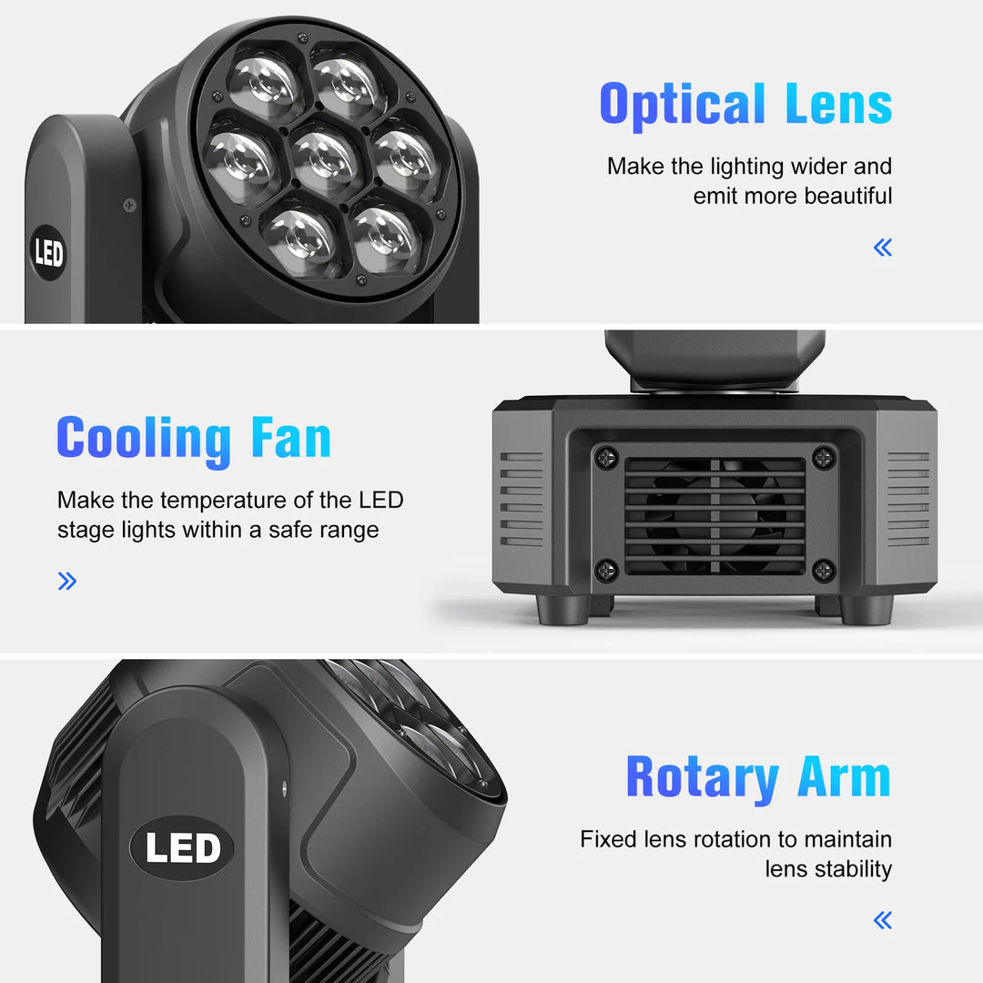 U'King 300W Moving Head DJ Lights LEDs BEE'S EYE Stage Lights DMX Control&Sound Activated For DJ Bar Christmas wedding Party