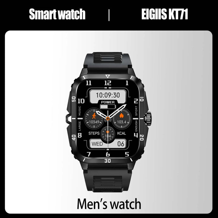 LaNikar Smart Watch 3ATM Waterproof 1.96" IPS Screen Military KT71 Men 100+ Sport Mode Heart Rate Blood Pressure Bluetooth Call