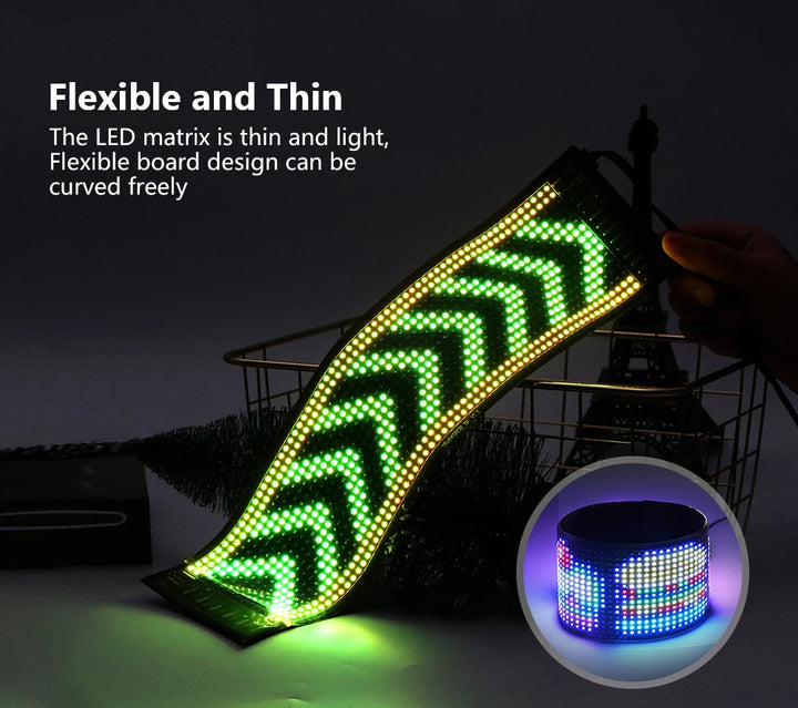  Scrolling Bright Advertising LED Signs, Flexible USB 5V LED Car Sign Bluetooth App Control Custom Text Pattern ,Valentine's Day
