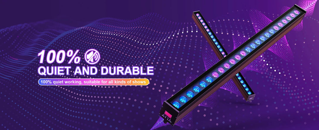 U'King 4Pcs 100W IP65 Waterproof Wall Washer Light 24X3W RGB LED Wall Wash Light Bar Sunlight For Outdoor Building Wedding Party