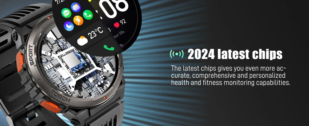 EIGIIS 1.45 Inch Smart Watch KE5 3ATM Waterproof Original Design Sports Watch With Compass And Altitude Barometer LED Flashlight